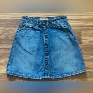 Zara Basic Department Vintage retro blue denim A-Line jean skirt Size S